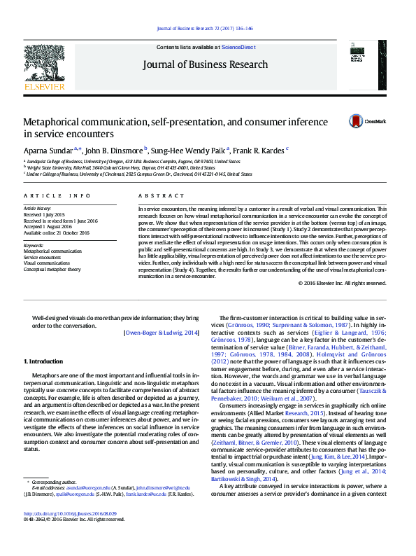 (PDF) Metaphorical communication, self-presentation, and consumer ...
