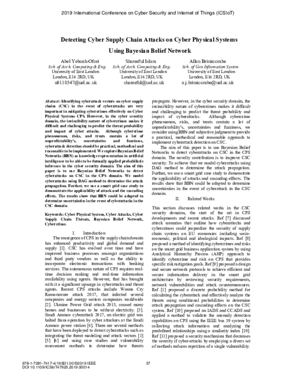 (PDF) Detecting Cyber Supply Chain Attacks on Cyber Physical Systems ...