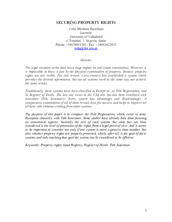 (DOC) Securing Property Rights