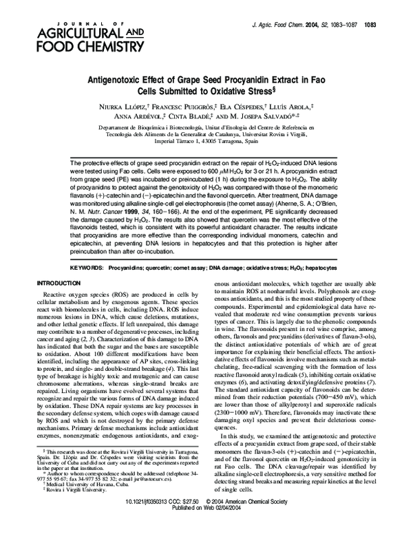 (PDF) Antigenotoxic Effect of Grape Seed Procyanidin Extract in Fao ...