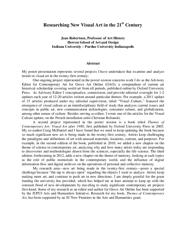 (PDF) Researching New Visual Art in the 21st Century
