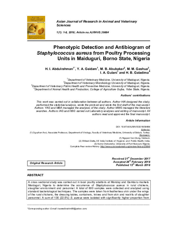 (PDF) Phenotypic Detection and Antibiogram of Staphylococcus aureus ...