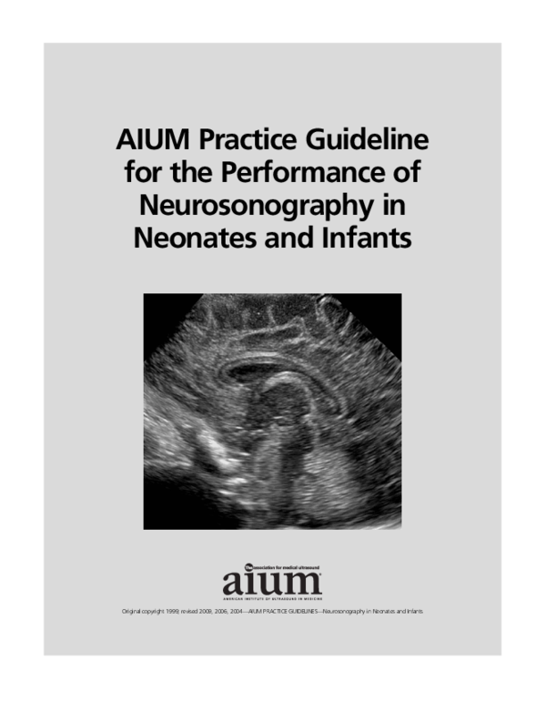 (PDF) AIUM Practice Guideline for the Performance of Neurosonography in ...