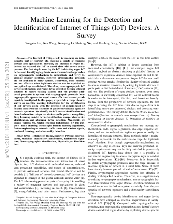 (PDF) Machine Learning for the Detection and Identification of Internet ...