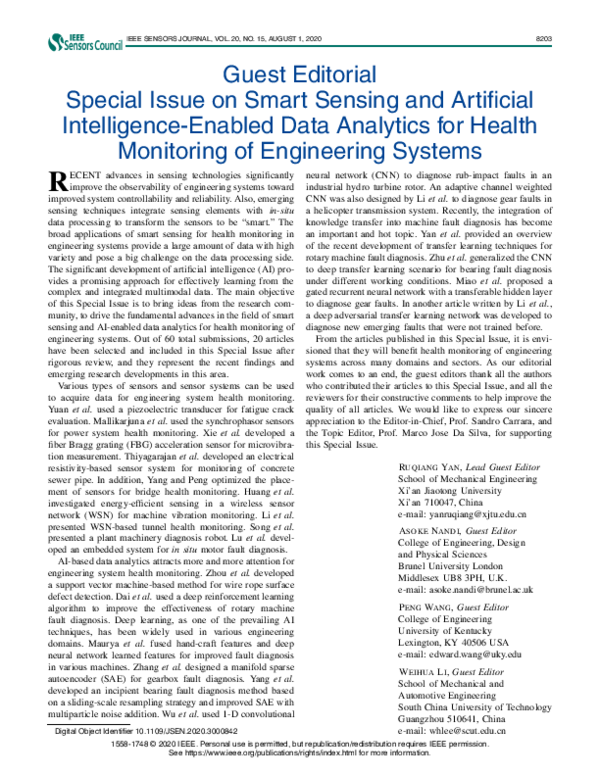 (PDF) Guest Editorial Special Issue on Smart Sensing and Artificial ...