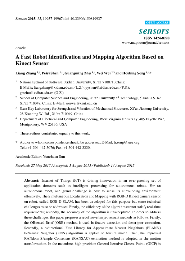 (PDF) A Fast Robot Identification and Mapping Algorithm Based on Kinect ...