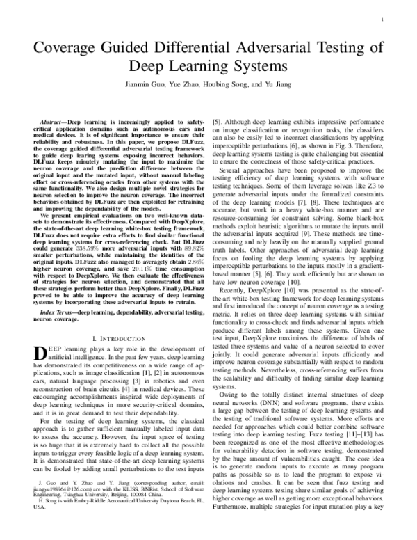 (PDF) Coverage Guided Differential Adversarial Testing of Deep Learning ...