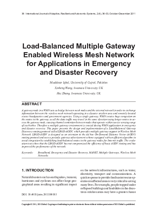(PDF) Load-Balanced Multiple Gateway Enabled Wireless Mesh Network for ...
