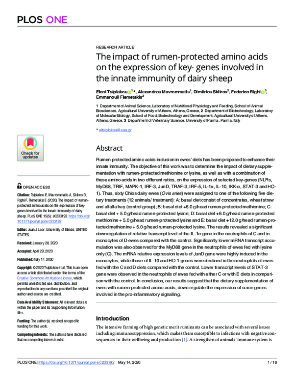 (PDF) The impact of rumen-protected amino acids on the expression of ...