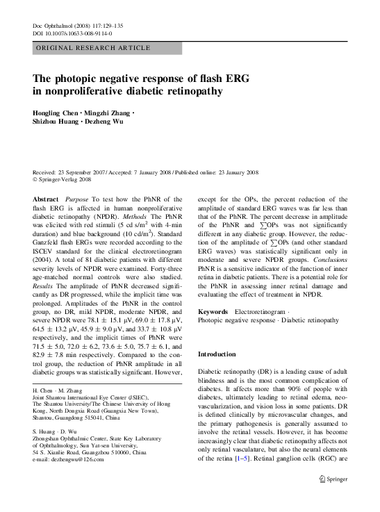 (PDF) The photopic negative response of flash ERG in nonproliferative ...