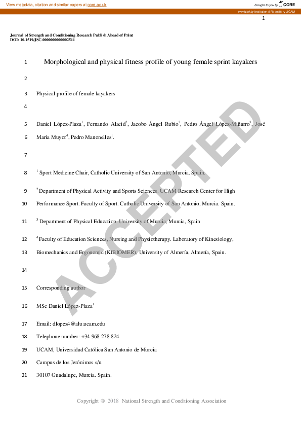 (PDF) Morphological and Physical Fitness Profile of Young Female Sprint ...