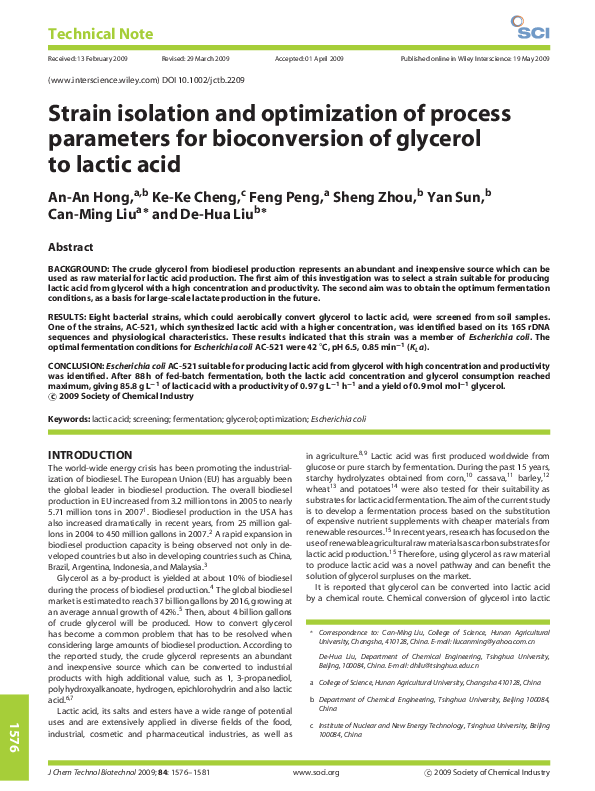 (PDF) Strain isolation and optimization of process parameters for ...
