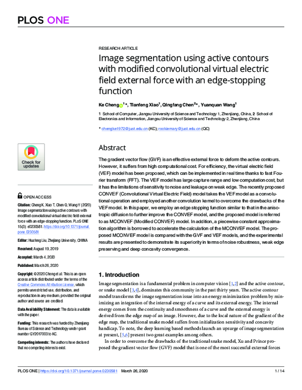 (PDF) Image Segmentation Using Active Contours With Normally Biased GVF ...
