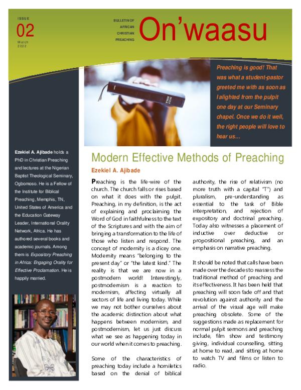 (PDF) Modern Effective Methods of Preaching