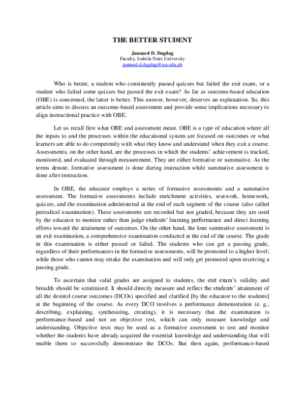 (PDF) THE BETTER STUDENT