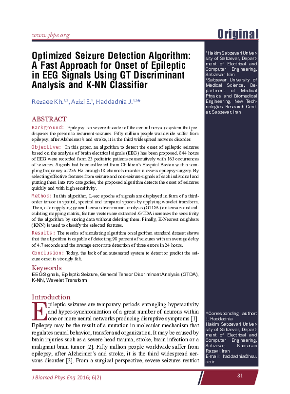 (PDF) Optimized Seizure Detection Algorithm: A Fast Approach for Onset ...