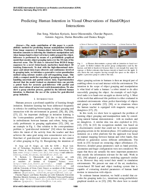 (PDF) Predicting human intention in visual observations of hand/object ...