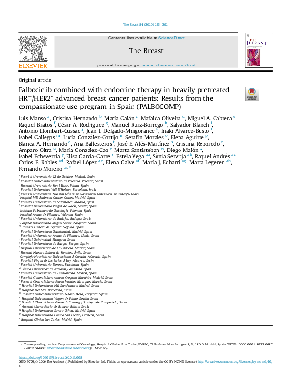 (PDF) Palbociclib combined with endocrine therapy in heavily pretreated ...