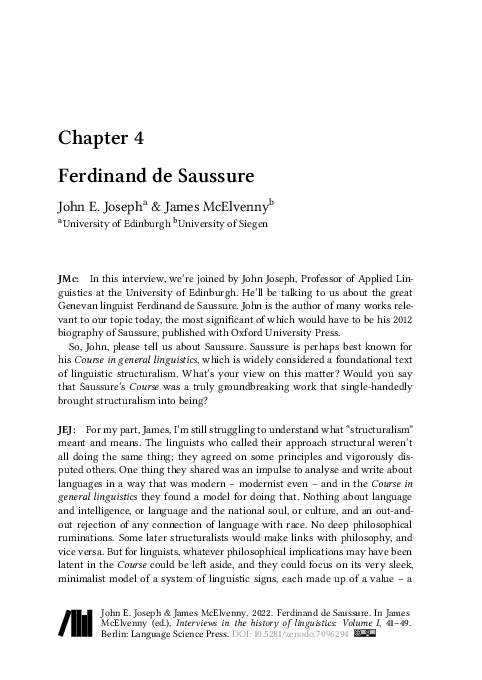 PDF) Ferdinand de Saussure