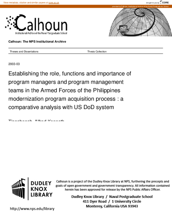 (PDF) Establishing the Role, Functions and Importance of Program ...