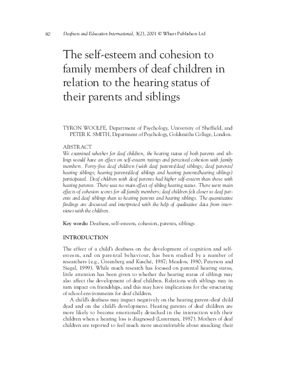 (PDF) The self-esteem and cohesion to family members of deaf children ...