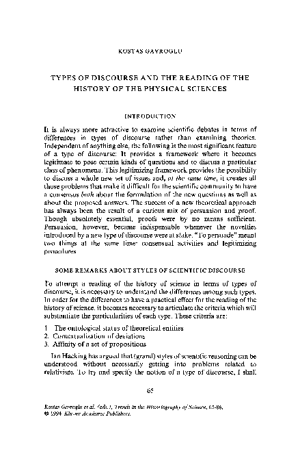 (PDF) Types of Discourse and the Reading of the History of the Physical ...