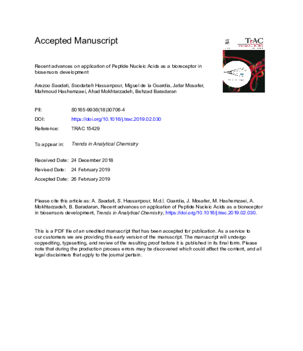 (PDF) Recent advances on application of peptide nucleic acids as a ...