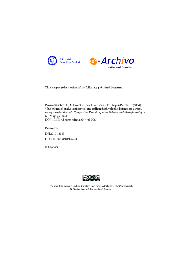 (PDF) Experimental analysis of normal and oblique high velocity impacts ...