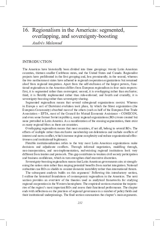 (PDF) Regionalism in the Americas: Segmented, Overlapping, and ...