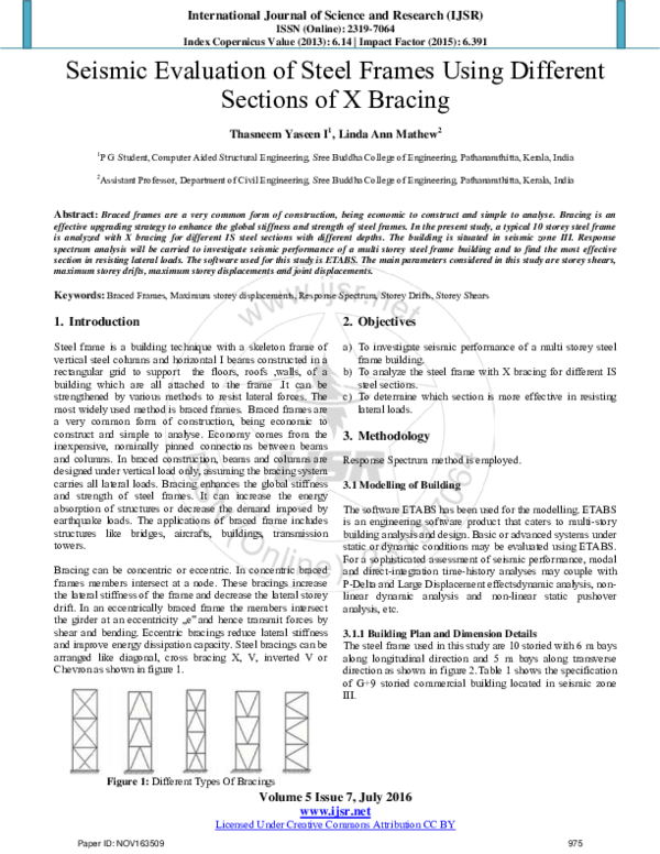 (PDF) Seismic Evaluation of Steel Frames Using Different Sections of X ...