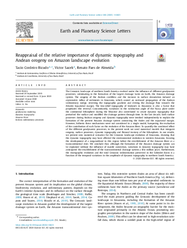 (PDF) Reappraisal of the relative importance of dynamic topography and ...