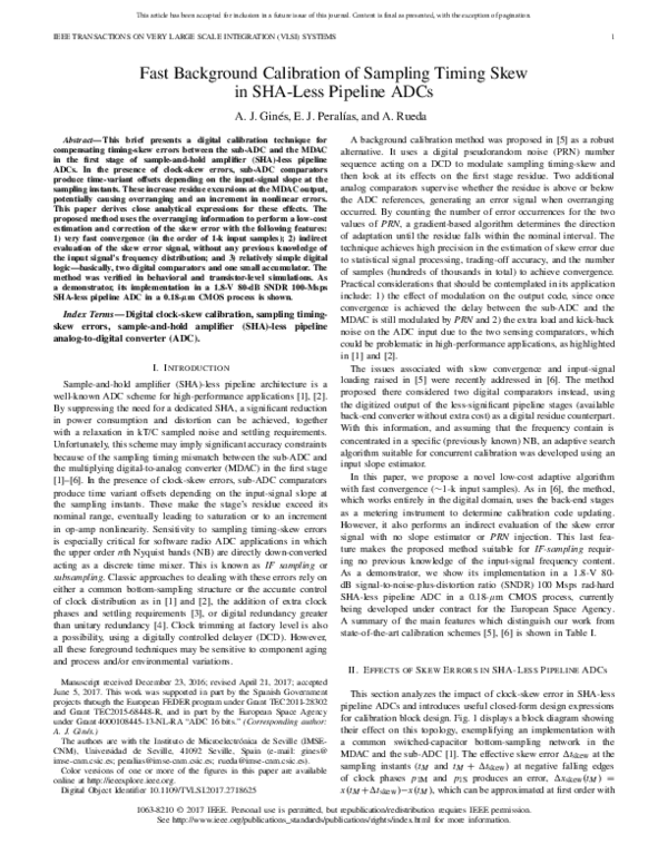 (PDF) Fast Background Calibration of Sampling Timing Skew in SHA-Less ...