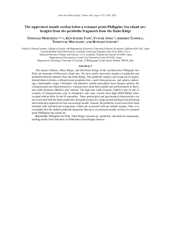 (PDF) The uppermost mantle section below a remnant proto-Philippine Sea ...