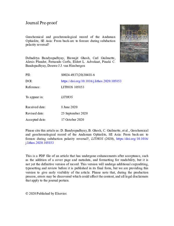 (PDF) Geochemical and geochronological record of the Andaman Ophiolite ...