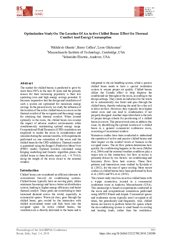 (PDF) Effect Of The Location Of An Active Chilled Beam On Thermal ...