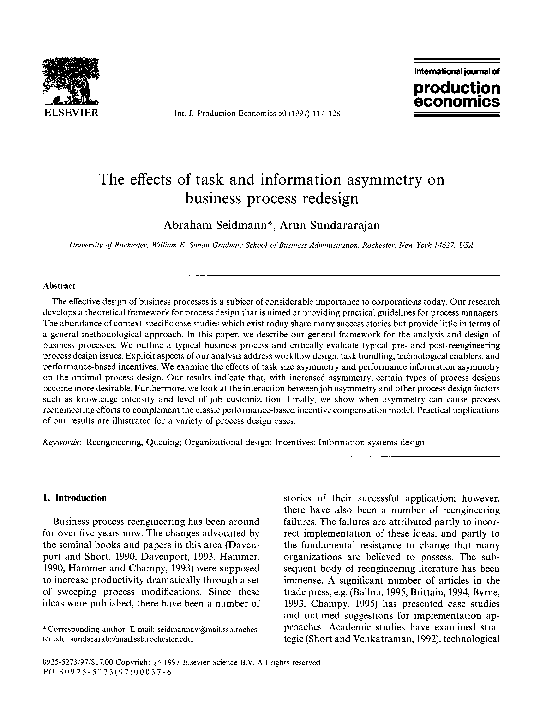 (PDF) The effects of task and information asymmetry on business process ...