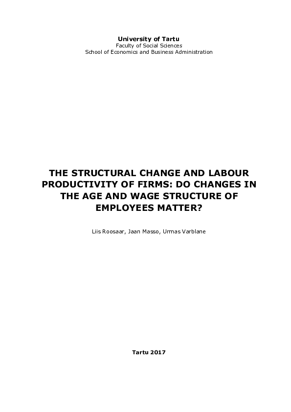 (PDF) The Structural Change and Labour Productivity of Firms: Do ...