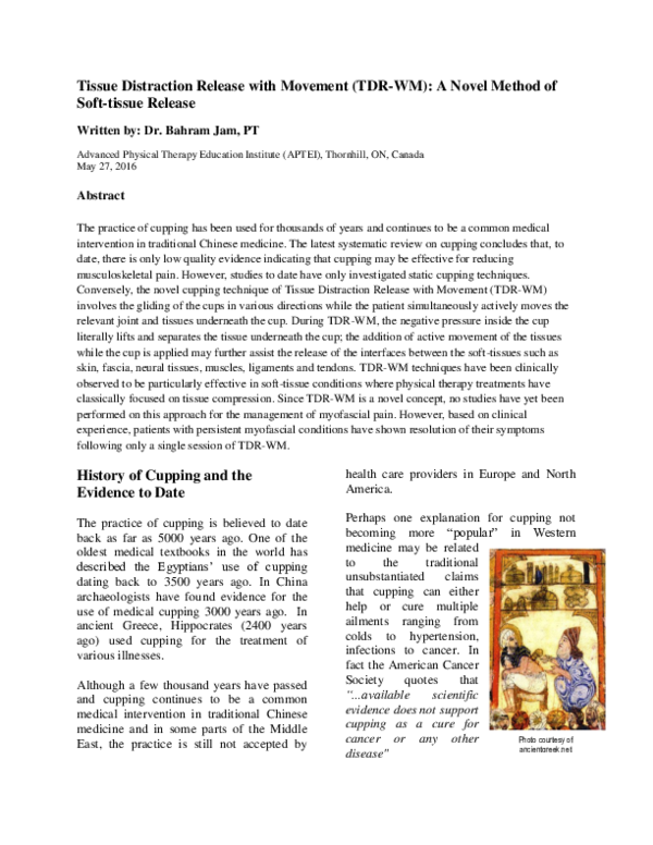 (PDF) Tissue distraction release with movement (TDR-WM) to replace ...