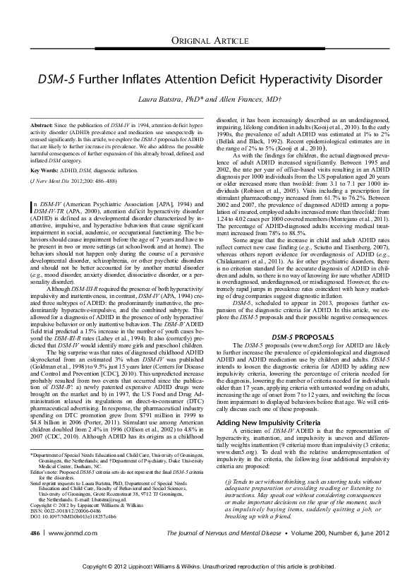 Curated visual reference: Gallery Detail: Pdf Dsm 5 Further Inflates Attention Deficit Hyperactivity Disorder