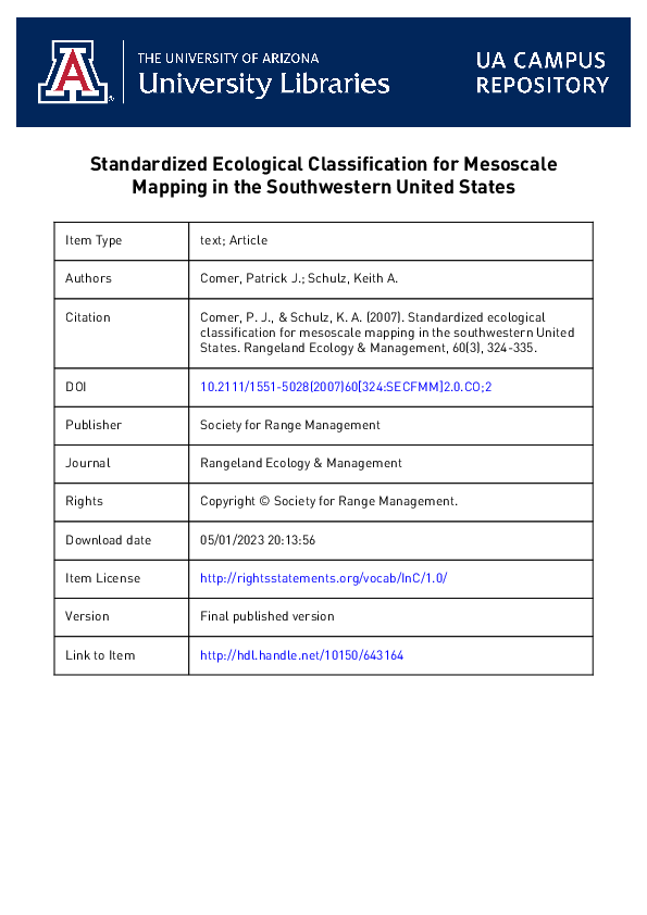 (PDF) Standardized Ecological Classification for Mesoscale Mapping in ...