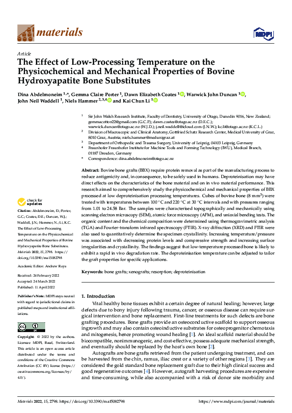 (PDF) The Effect of Low-Processing Temperature on the Physicochemical ...