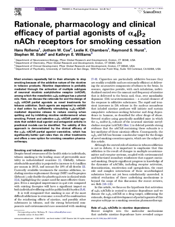 (PDF) Rationale, pharmacology and clinical efficacy of partial agonists ...
