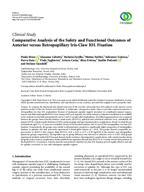 (PDF) Comparative Analysis of the Safety and Functional Outcomes of ...
