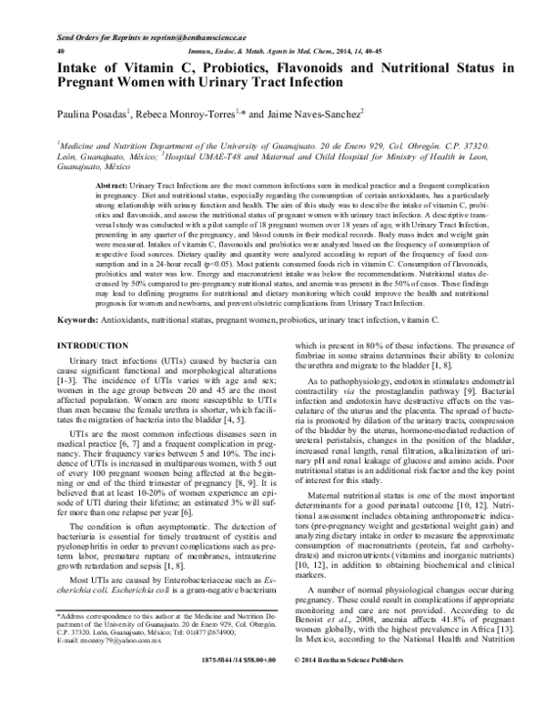 (PDF) Intake of Vitamin C, Probiotics, Flavonoids and Nutritional