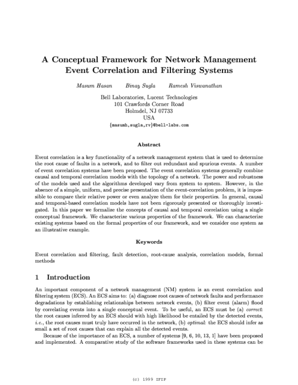 (PDF) A conceptual framework for network management event correlation ...