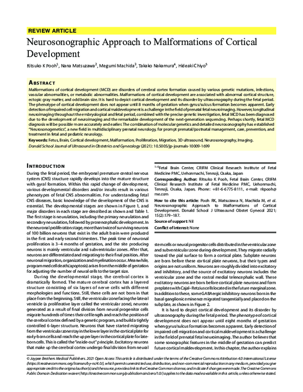 (PDF) Neurosonographic Approach to Malformations of Cortical Development