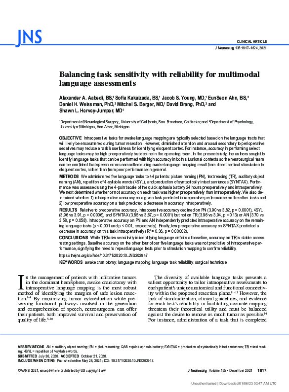 (PDF) Balancing task sensitivity with reliability for multimodal ...