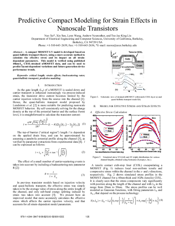 (PDF) Predictive Compact Modeling for Strain Effects in Nanoscale ...