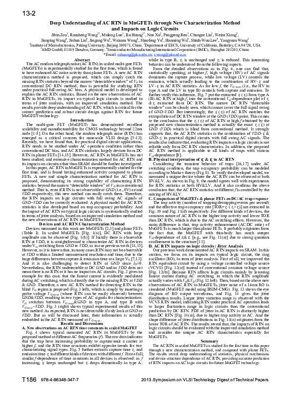 (PDF) Deep understanding of AC RTN in MuGFETs through new ...