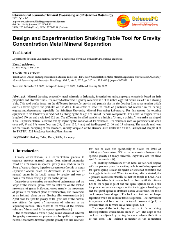 (PDF) Design and Experimentation Shaking Table Tool for Gravity ...